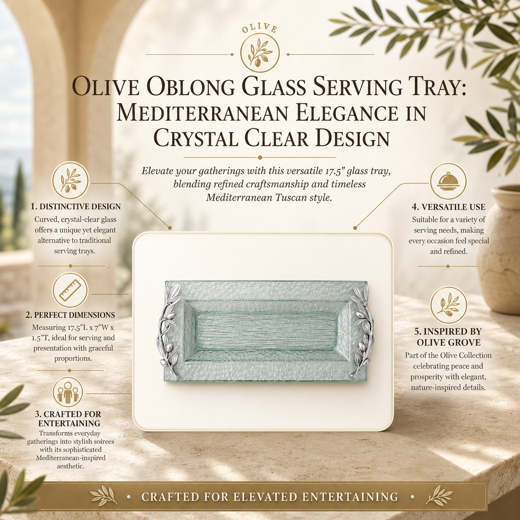 Olive Oblong Glass Serving Tray