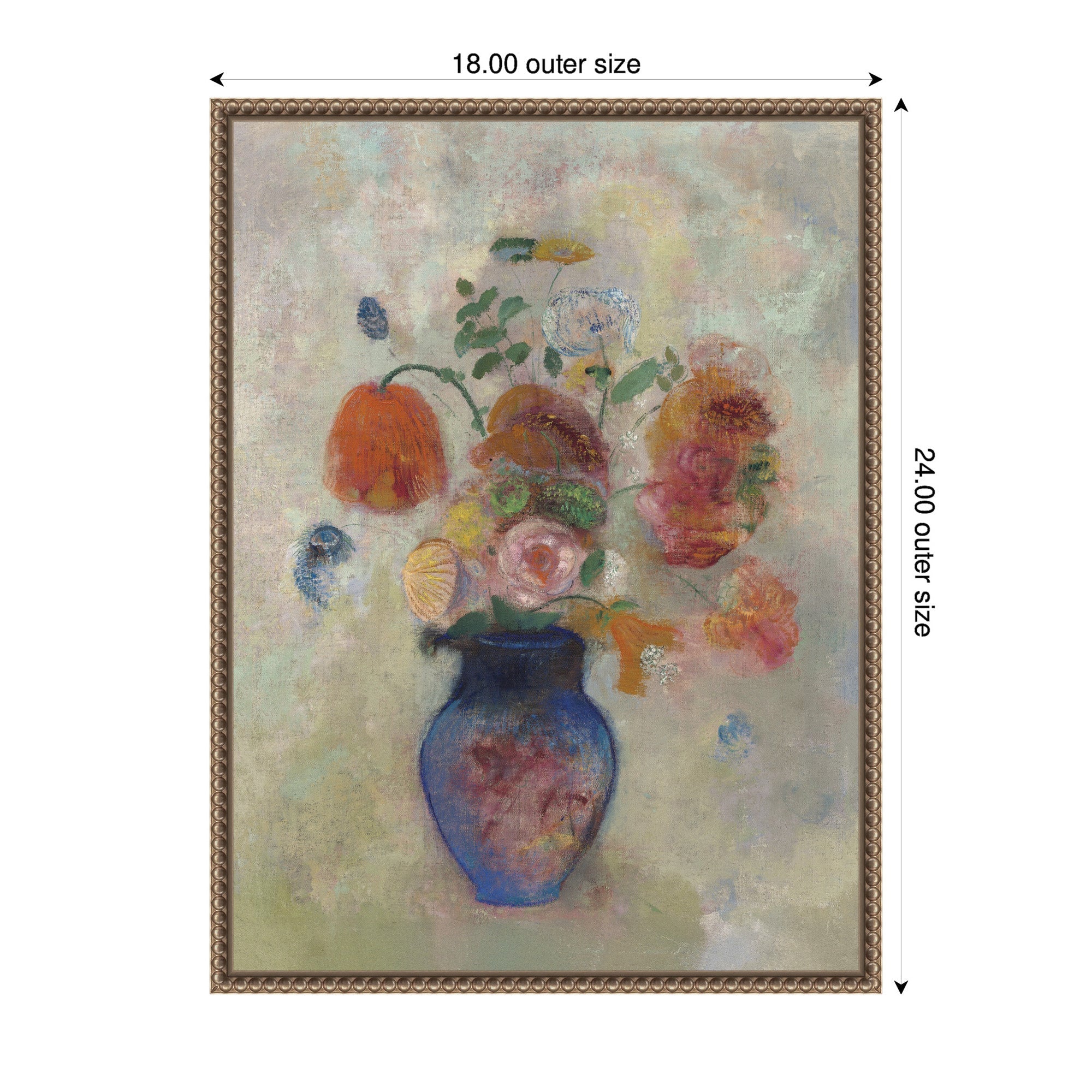 Large Vase with Flowers 1912 Odilion Redon by Nostalgia Prints Framed Canvas Wall Art Print