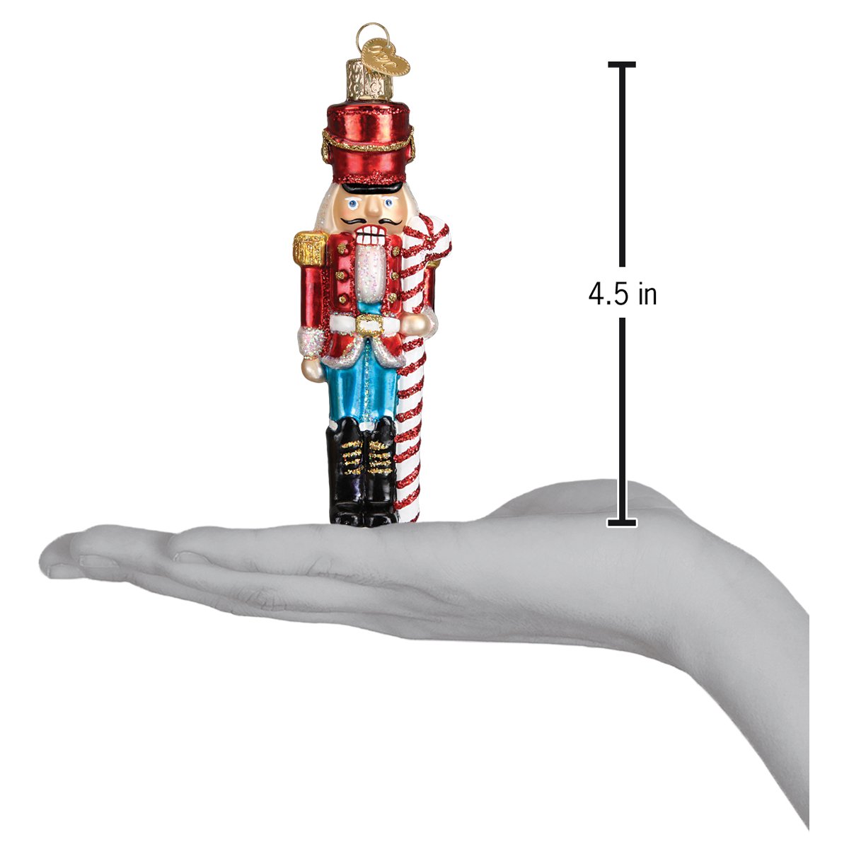 Peppermint Nutcracker Blown Glass Christmas Ornament by Old World Christmas