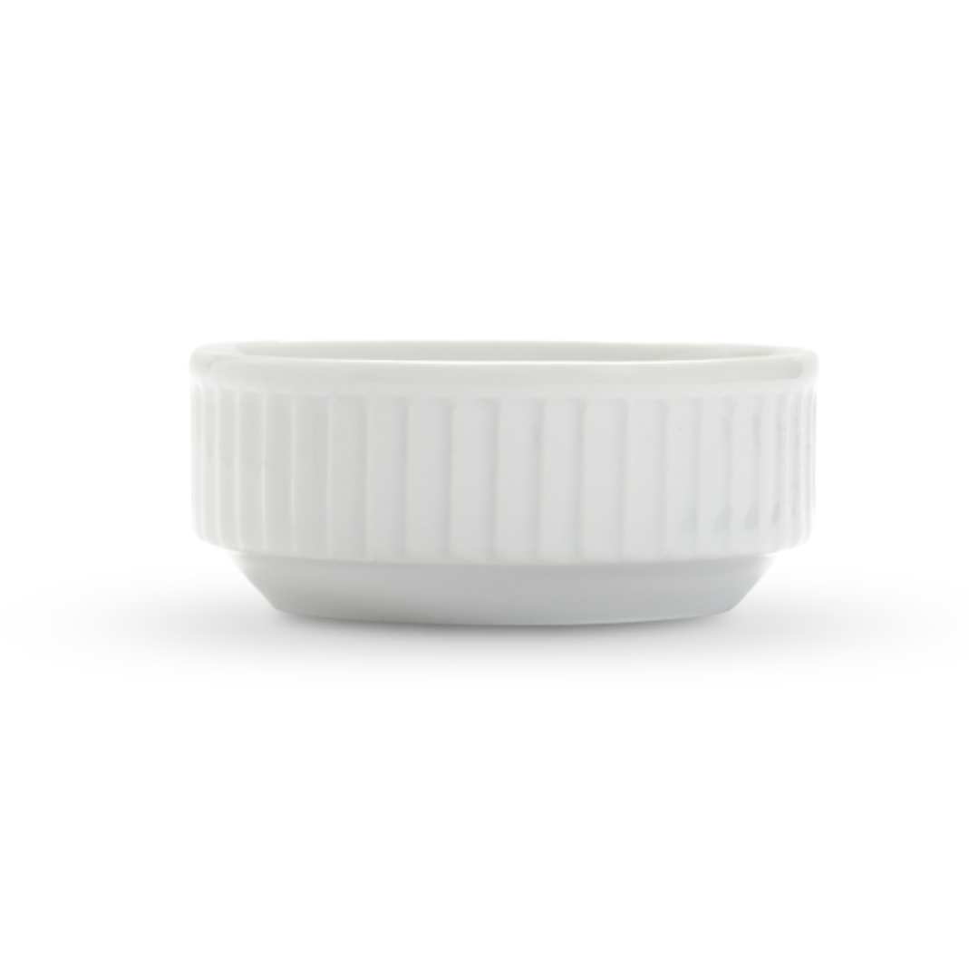 Plisse Pleated Porcelain Sauce Dishes by Pillivuyt — Set of 4