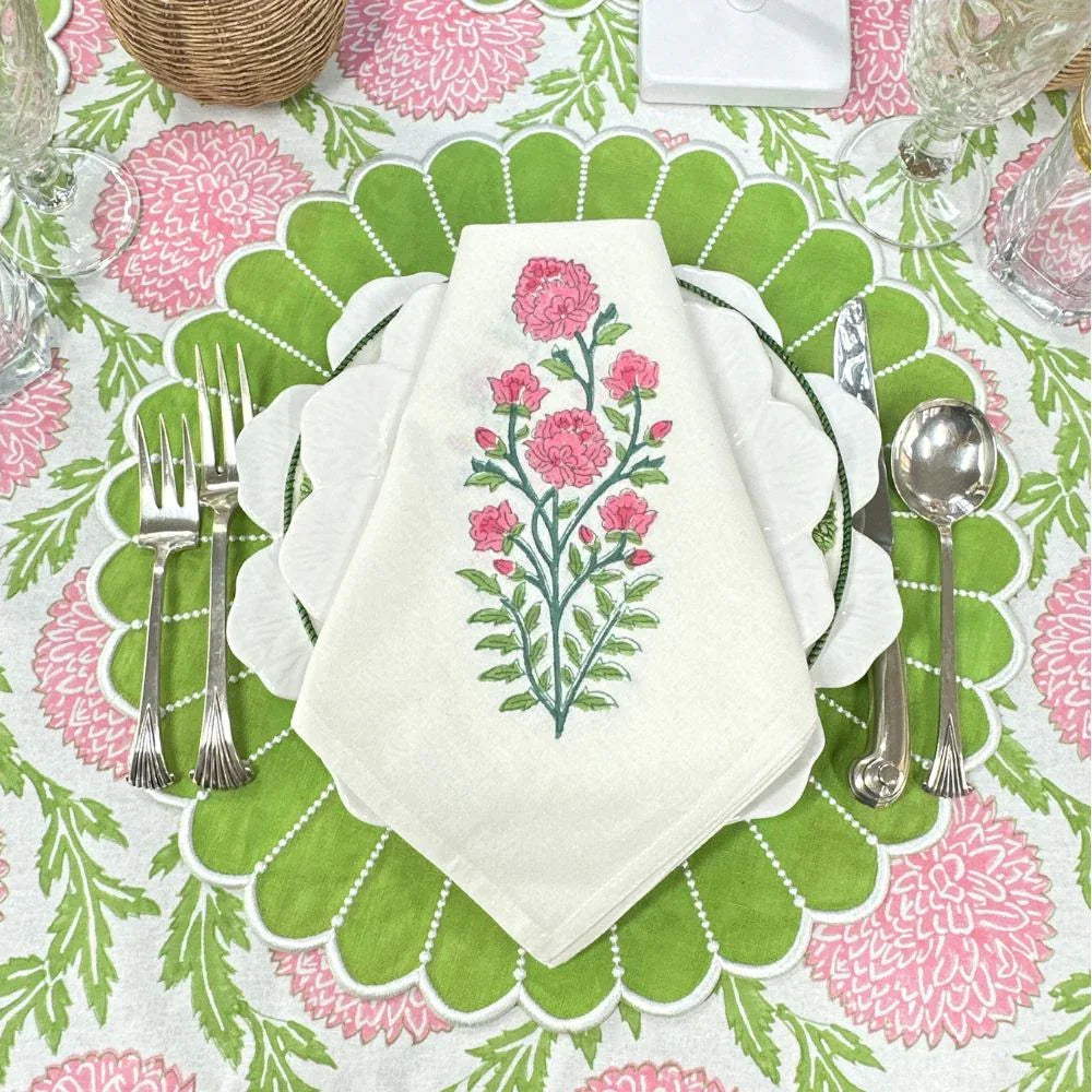 Studio Collection: Pippa Placemat - Green/White (Set of 4) - The Mayfair Hall