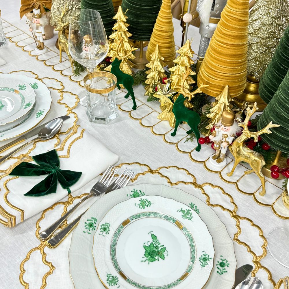 100% Linen - Studio Collection: Lillian Placemat - Gold (Set of 4)