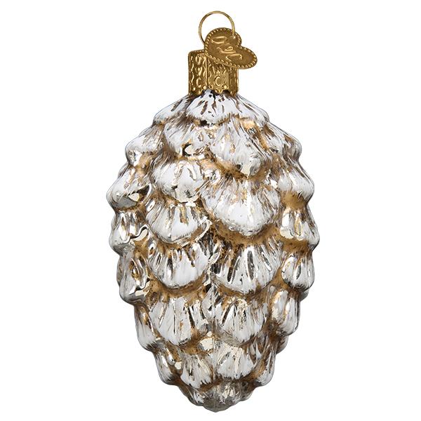 Vintage Ponderosa Pine Cone Blown Glass Christmas Ornament by Old World Christmas