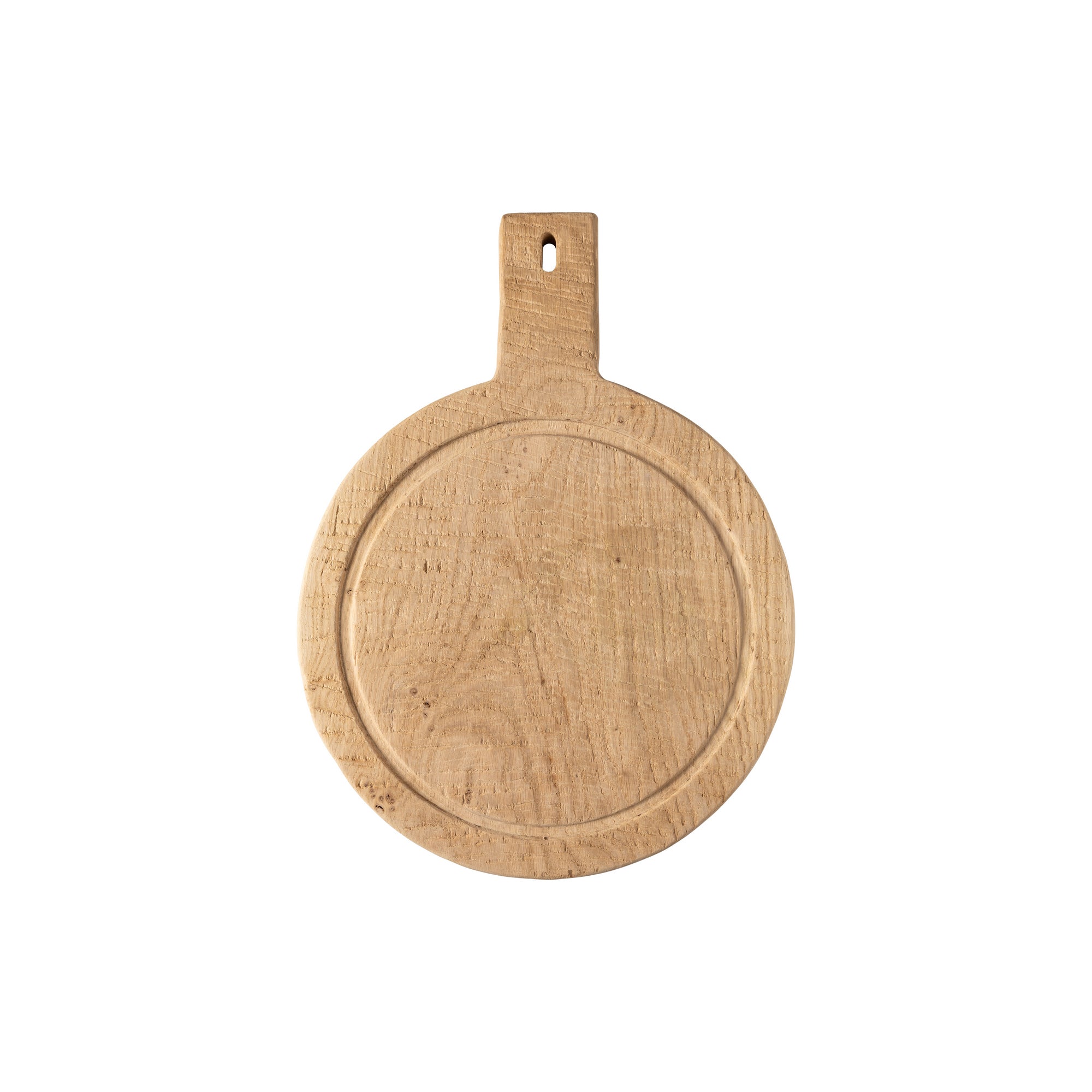 Round Oak Wood Cutting/Serving Board with Handle Oak Collection