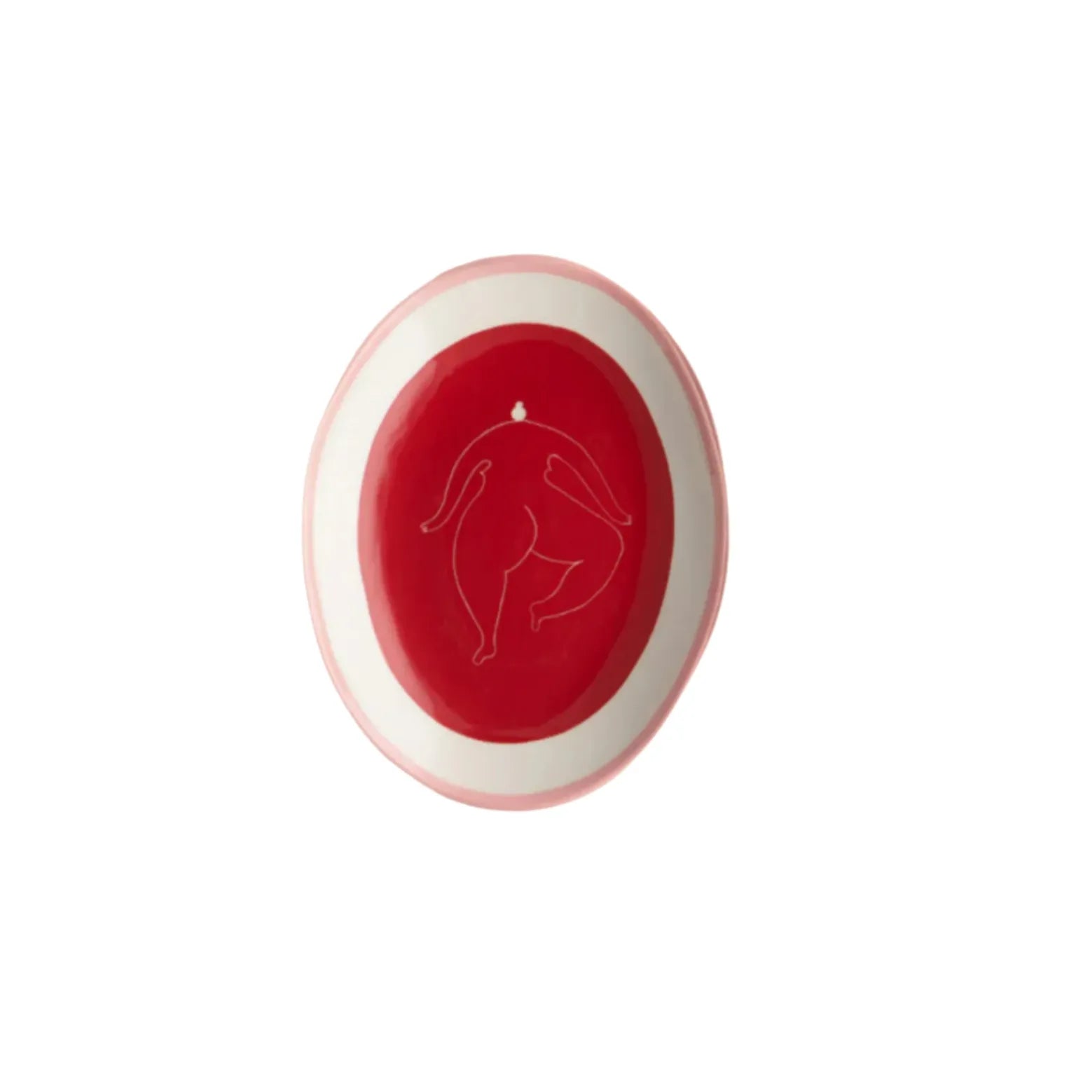Oval Plate, Red Woman