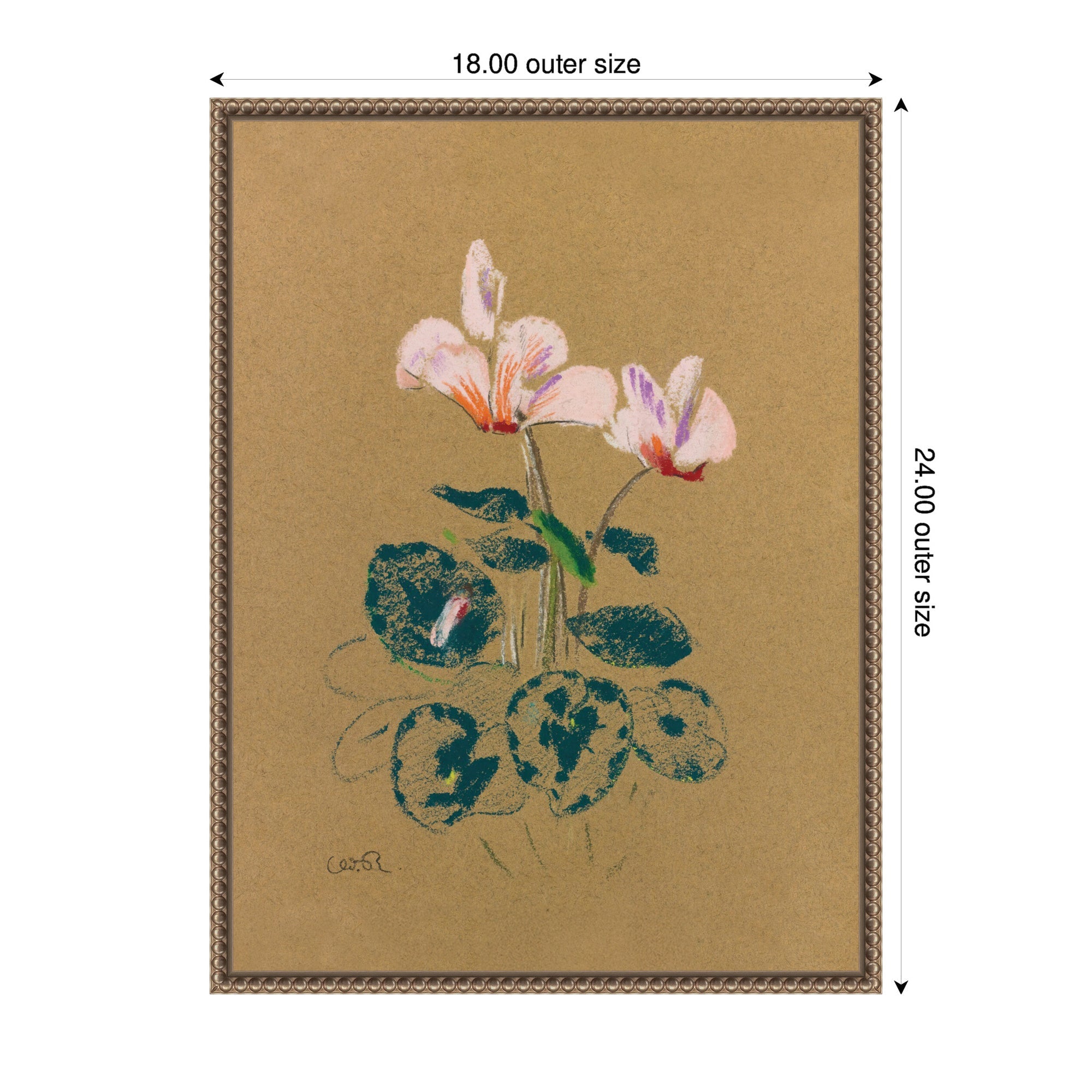 Cyclamen 1916 Odilion Redon by Nostalgia Prints Framed Canvas Wall Art Print