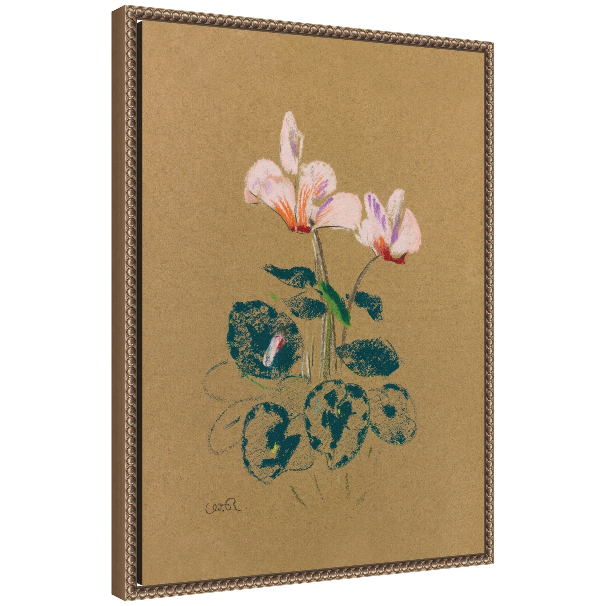 Cyclamen 1916 Odilion Redon by Nostalgia Prints Framed Canvas Wall Art Print
