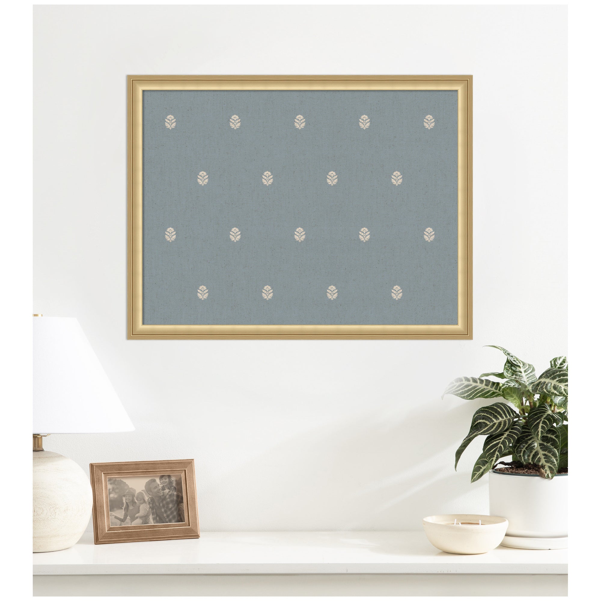 Pinboard Blue Botanical Block Print