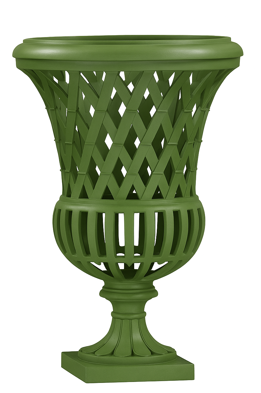16" Lawn Green Lattice Urn