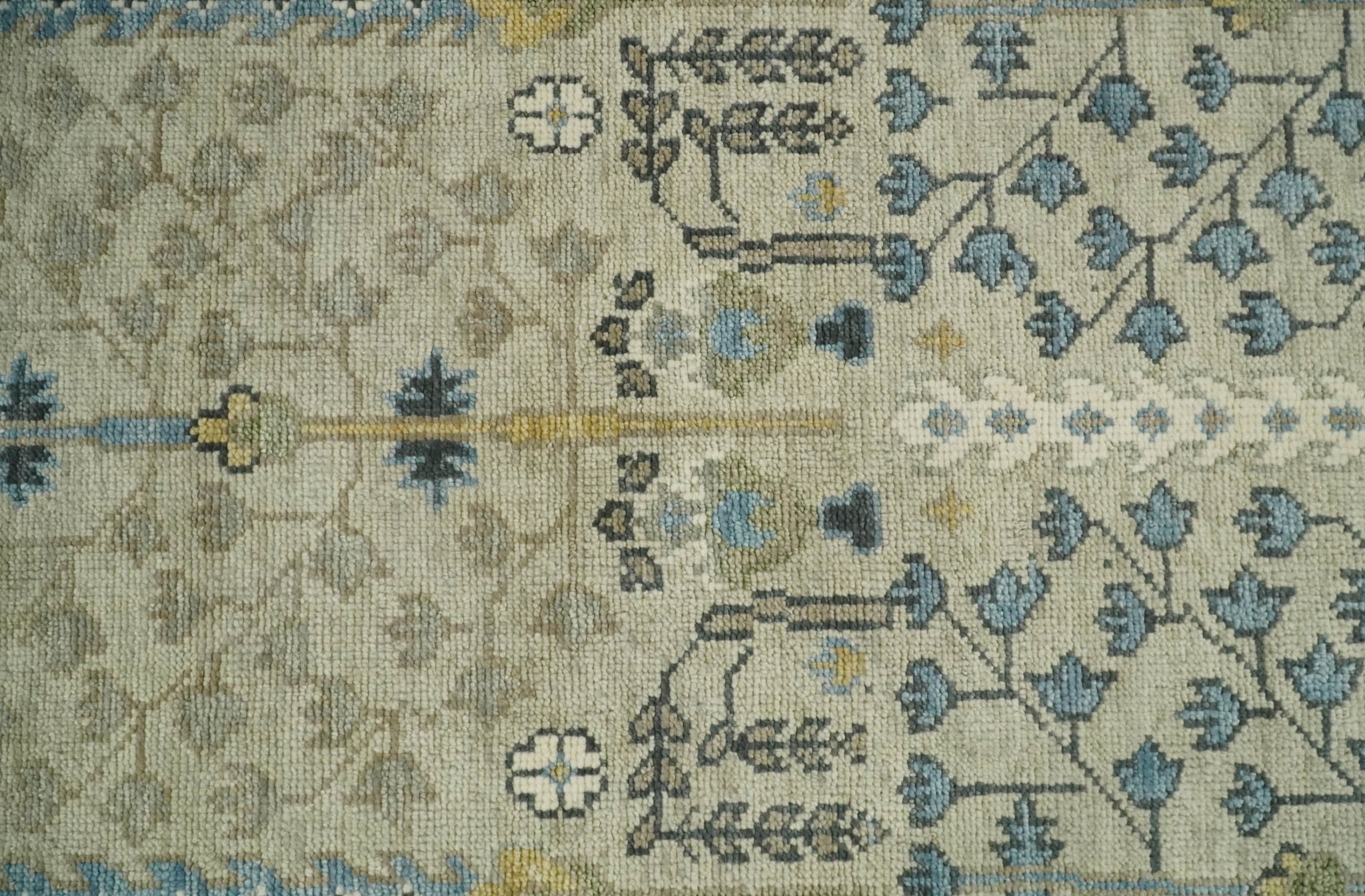 5x8, 6x9, 8x10, 9x12, 10x14 and 12x15 Hand Knotted Beige and Blue Traditional Persian Vintage Heriz Serapi Wool Rug | TRDCP685 - The Rug Decor