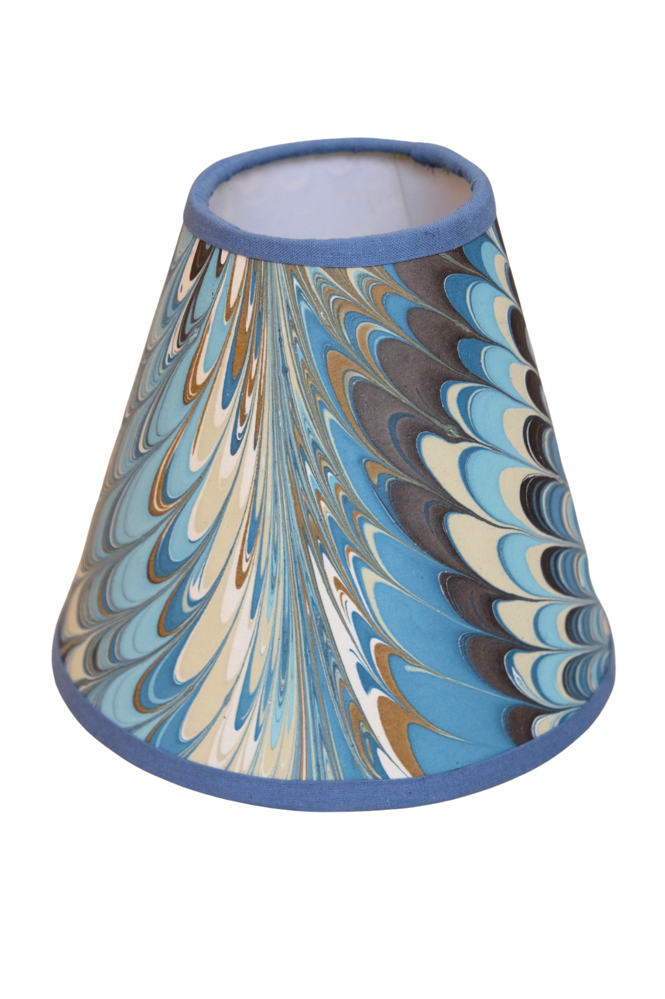 6" Hand-Marbled Empire Lampshade — Nila Feathers (No Fittings)