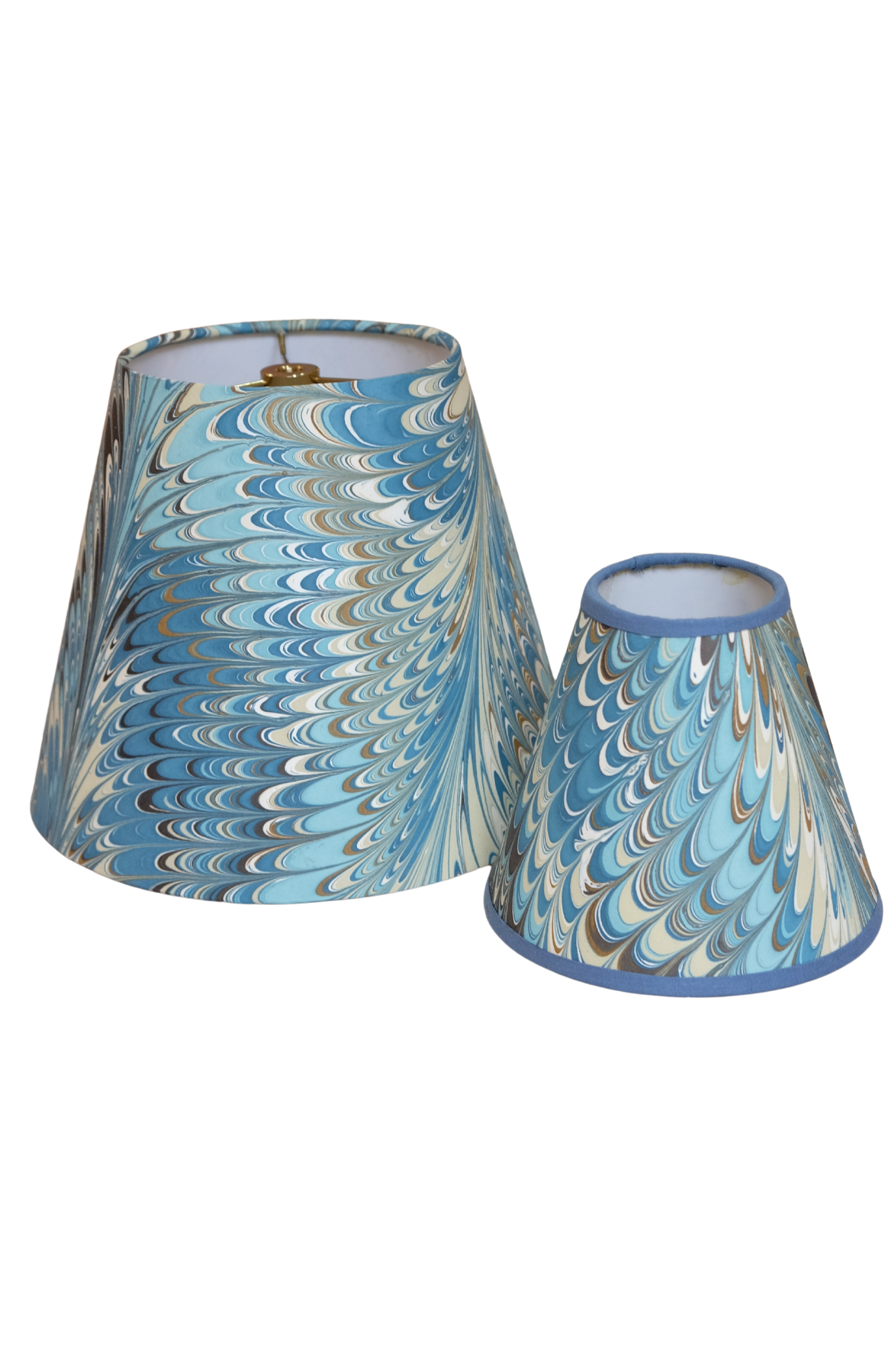 6" Hand-Marbled Empire Lampshade — Nila Feathers (No Fittings)