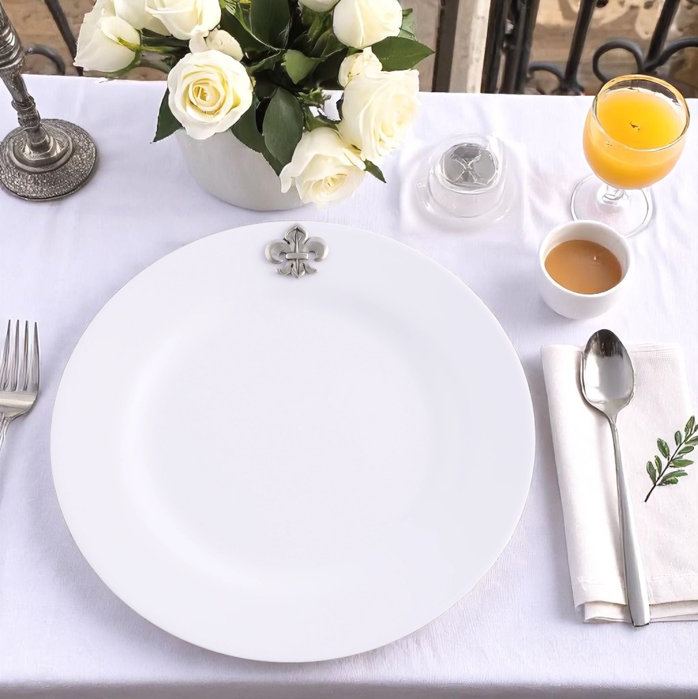 Fleur de lis Melamine Lunch Plates - Set of 4