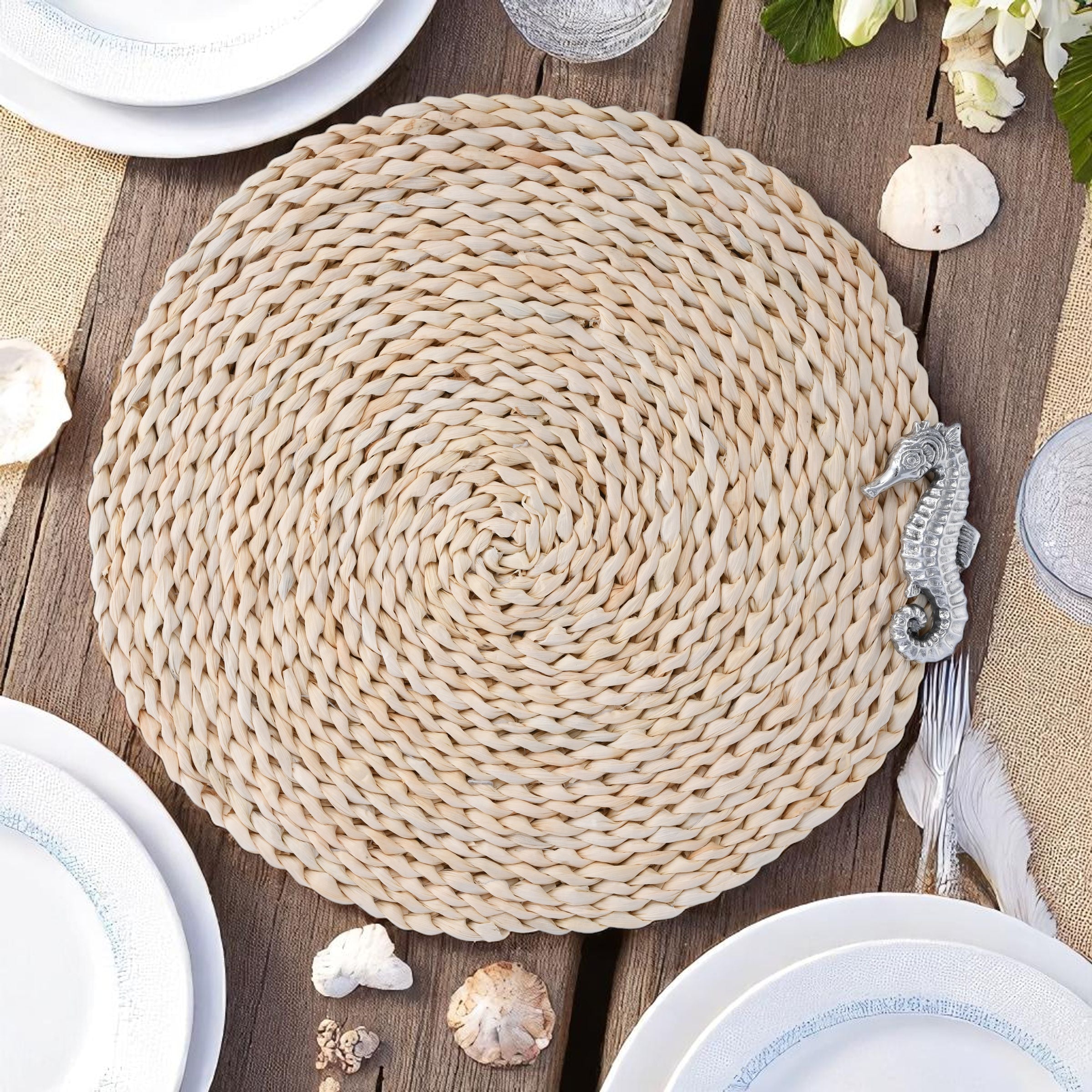 Sea Horse Twisted Seagrass Placemats (Set of 4)