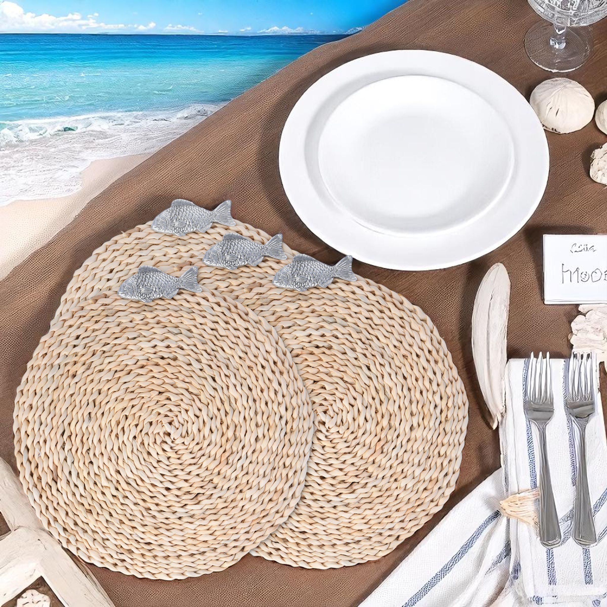 Fish Twisted Seagrass Placemats (Set of 4)