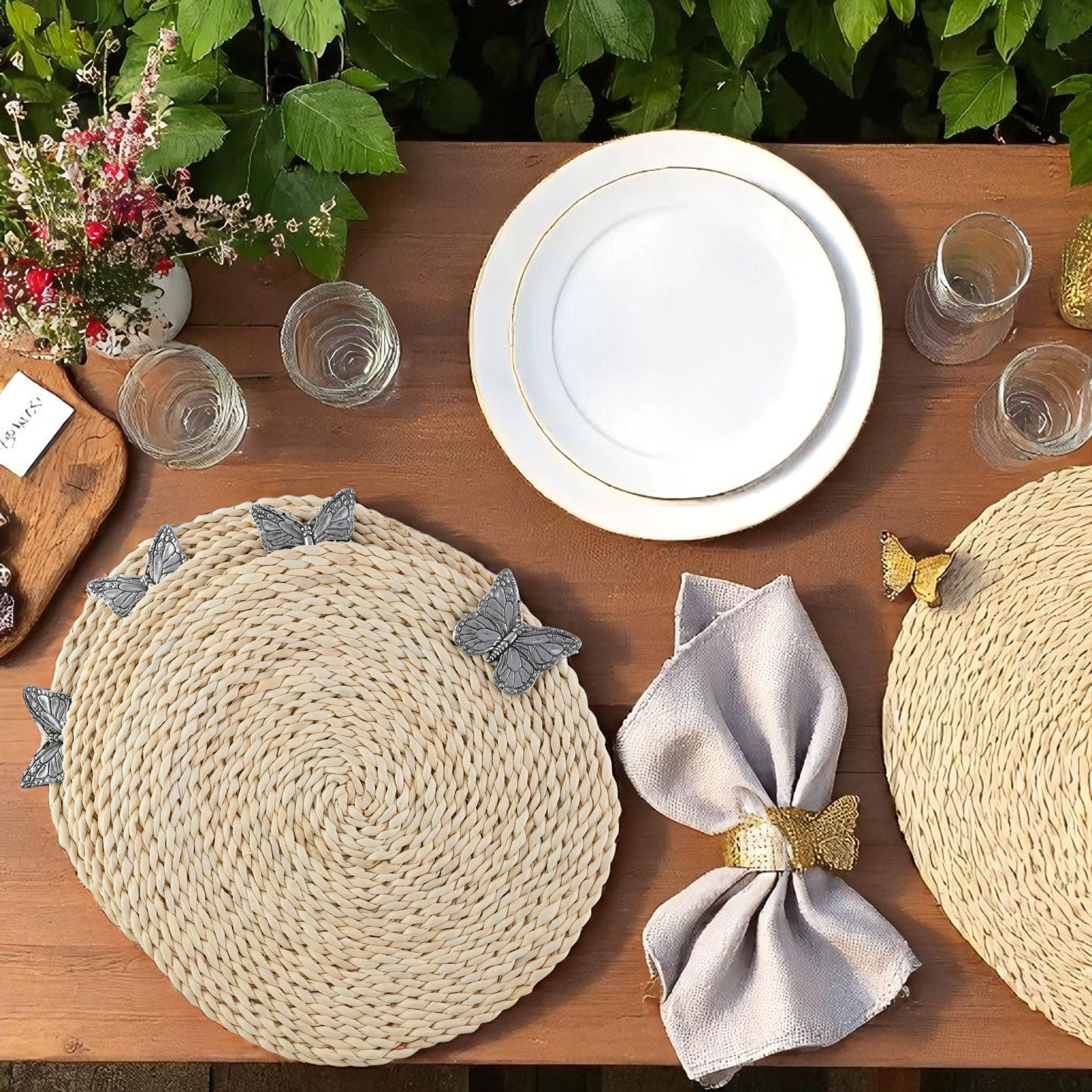 Butterfly Twisted Seagrass Placemats (Set of 4)