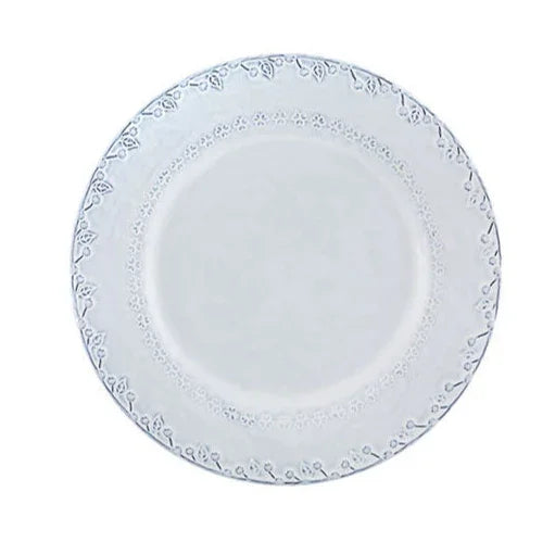 Flora Earthenware Dinner Plate in Antique White (Set of 4) - The Mayfair Hall