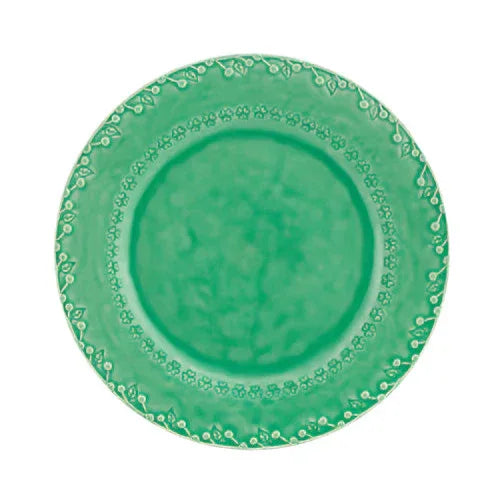 Flora Earthenware Dinner Plate in Green (Set of 4) - The Mayfair Hall