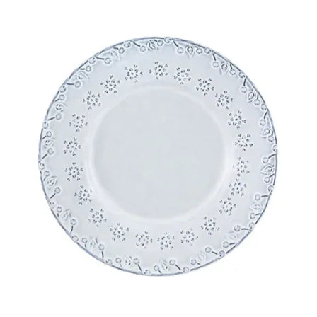 Flora Earthenware Dessert Plate in Antique White (Set of 4) - The Mayfair Hall