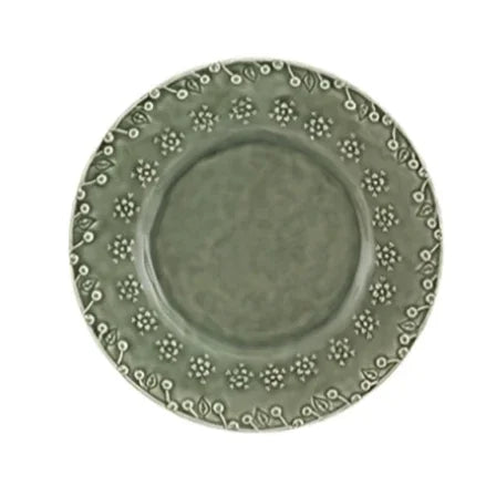 Flora Earthenware Dessert Plate in Gray (Set of 4) - The Mayfair Hall