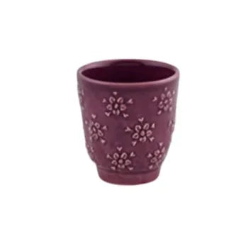 Flora Earthenware Coffee Cup in Purple (Set of 4) - The Mayfair Hall