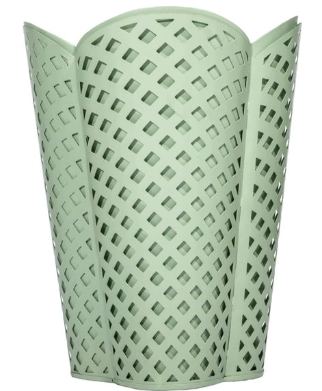 Incredible New Lattice Scalloped Wastepaper Basket (Celadon) - The Mayfair Hall