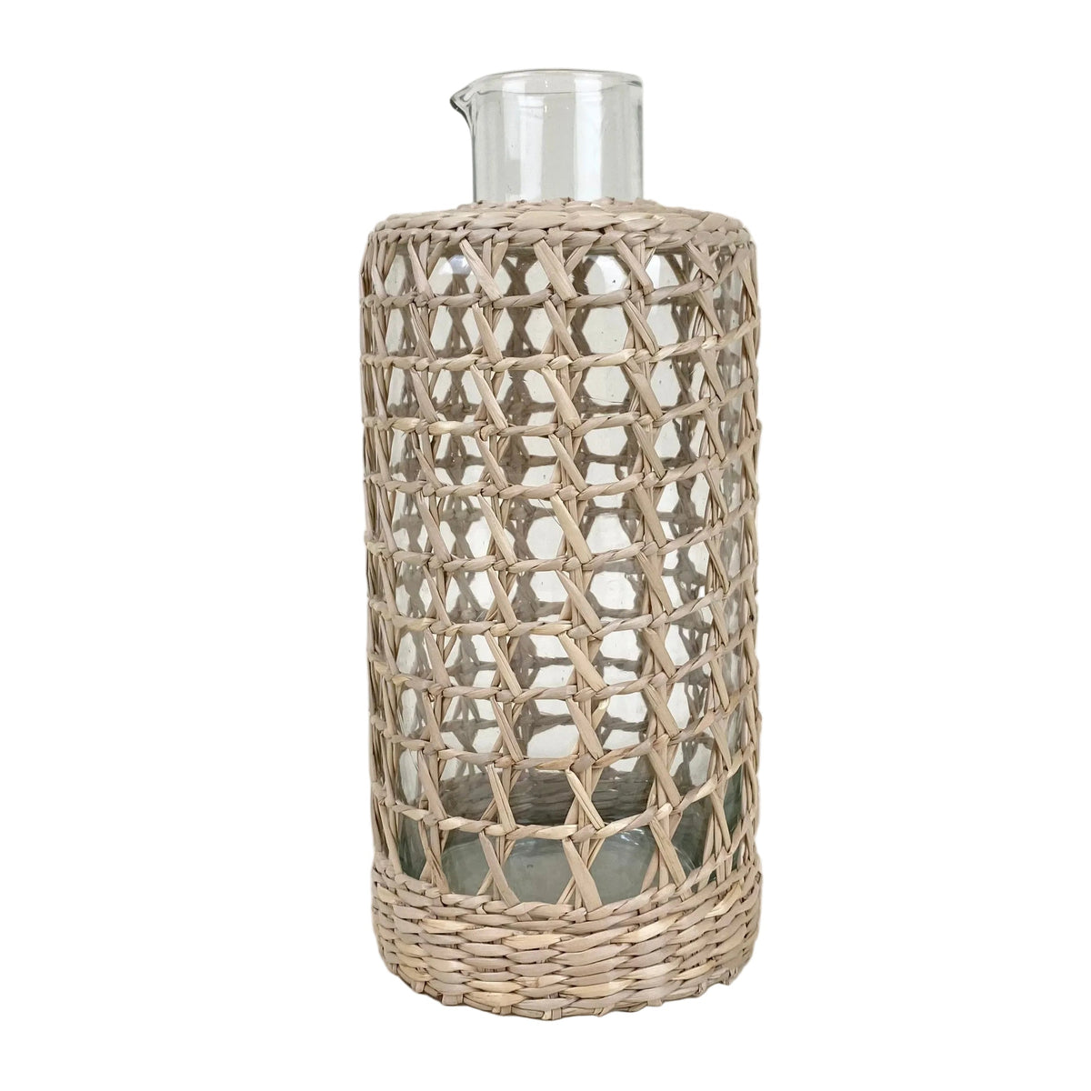 Seagrass Cage Glass Carafe — 40 fl oz