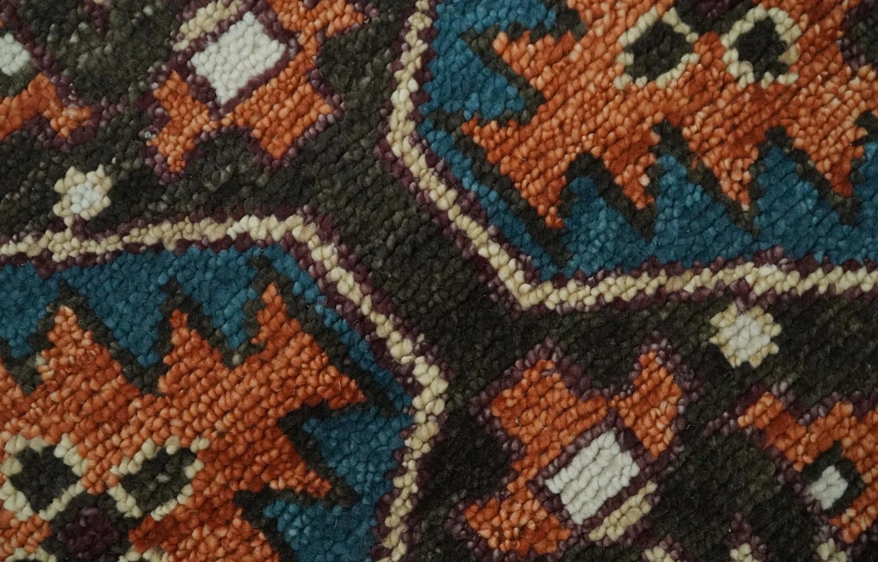 Rust, Ivory, and Brown Oriental Traditional Hand knotted Multi Size Area Rug