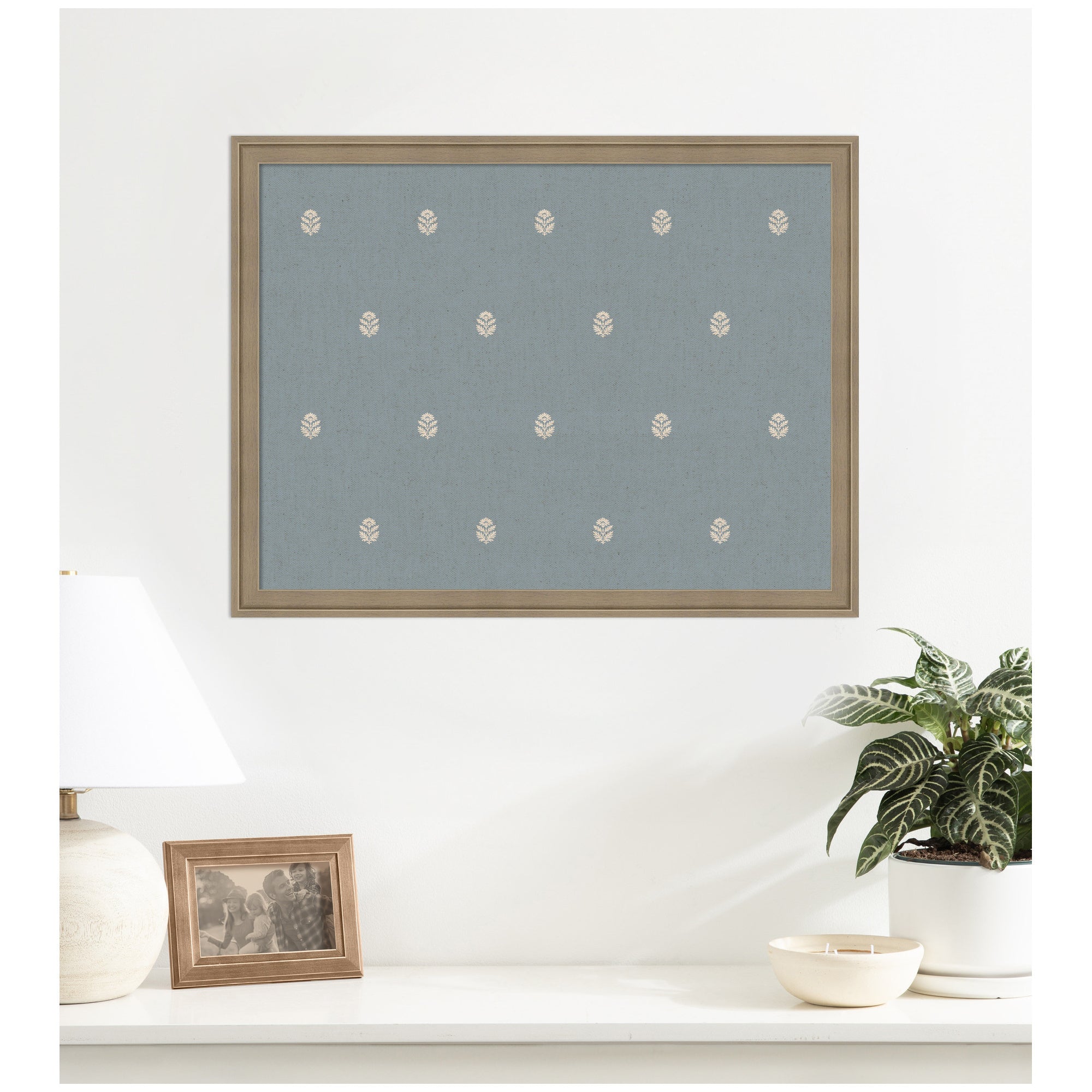 Pinboard Blue Botanical Block Print