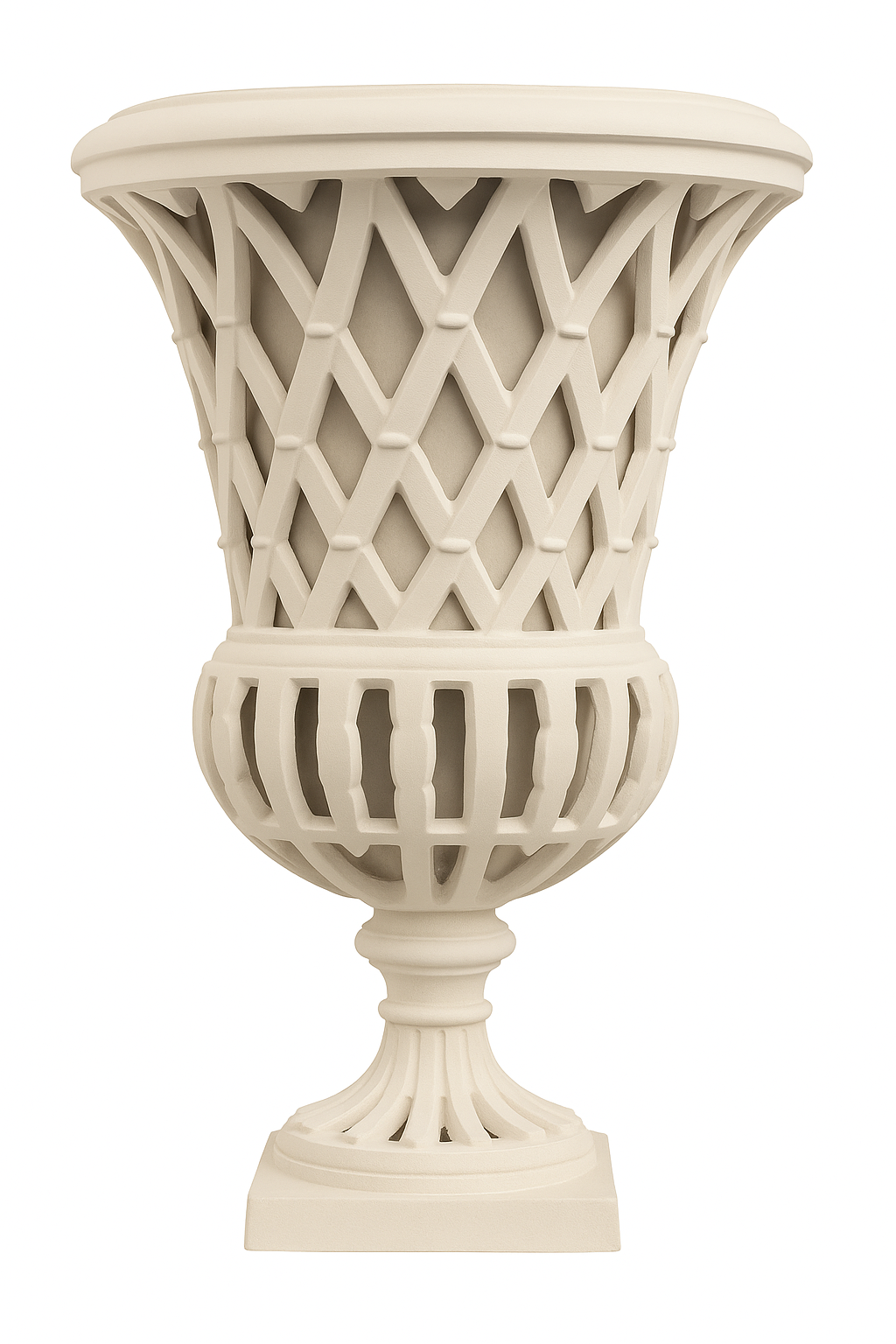 16" Bisque Lattice Urn