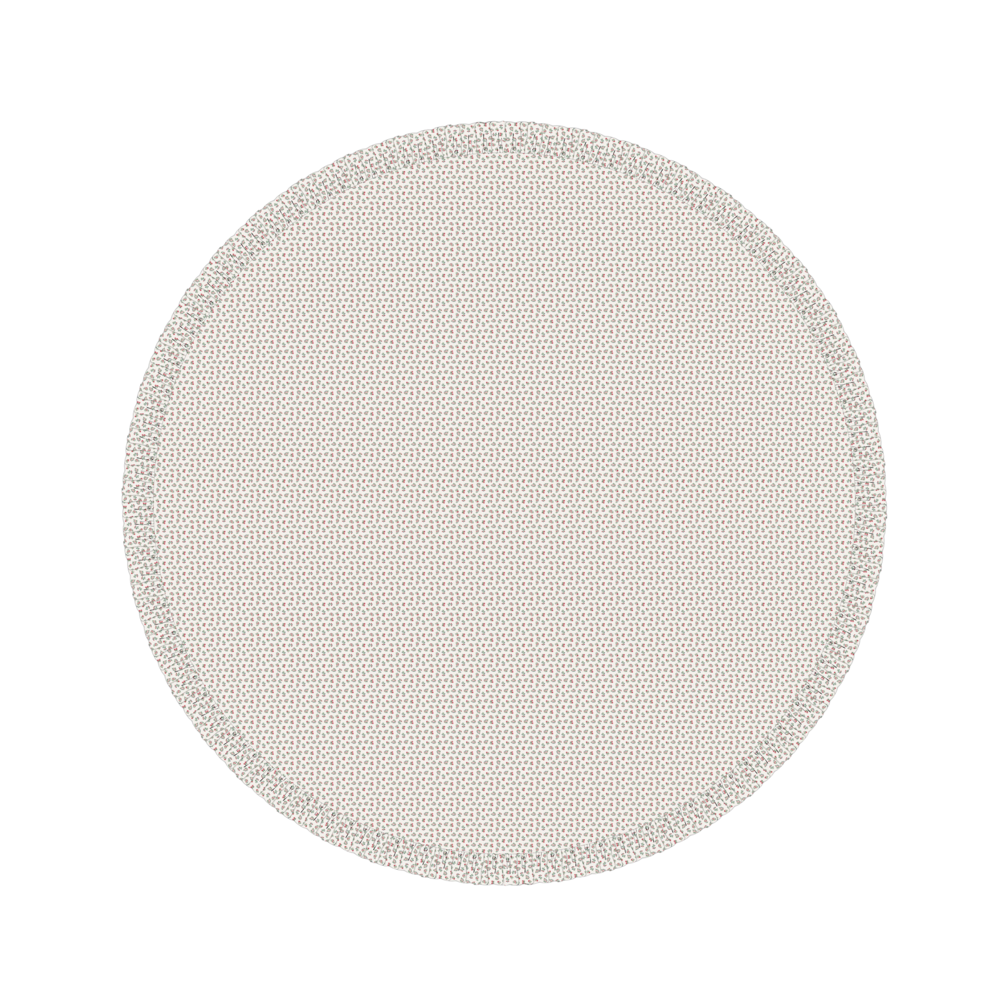 Mildred Floral Cream 120" Round Ruffled Tablecloth