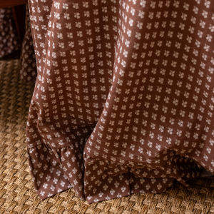 Constance Chocolate Round Tablecloth with Ruffle