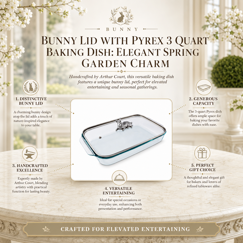 Bunny Lid with Pyrex 3 quart Baking Dish