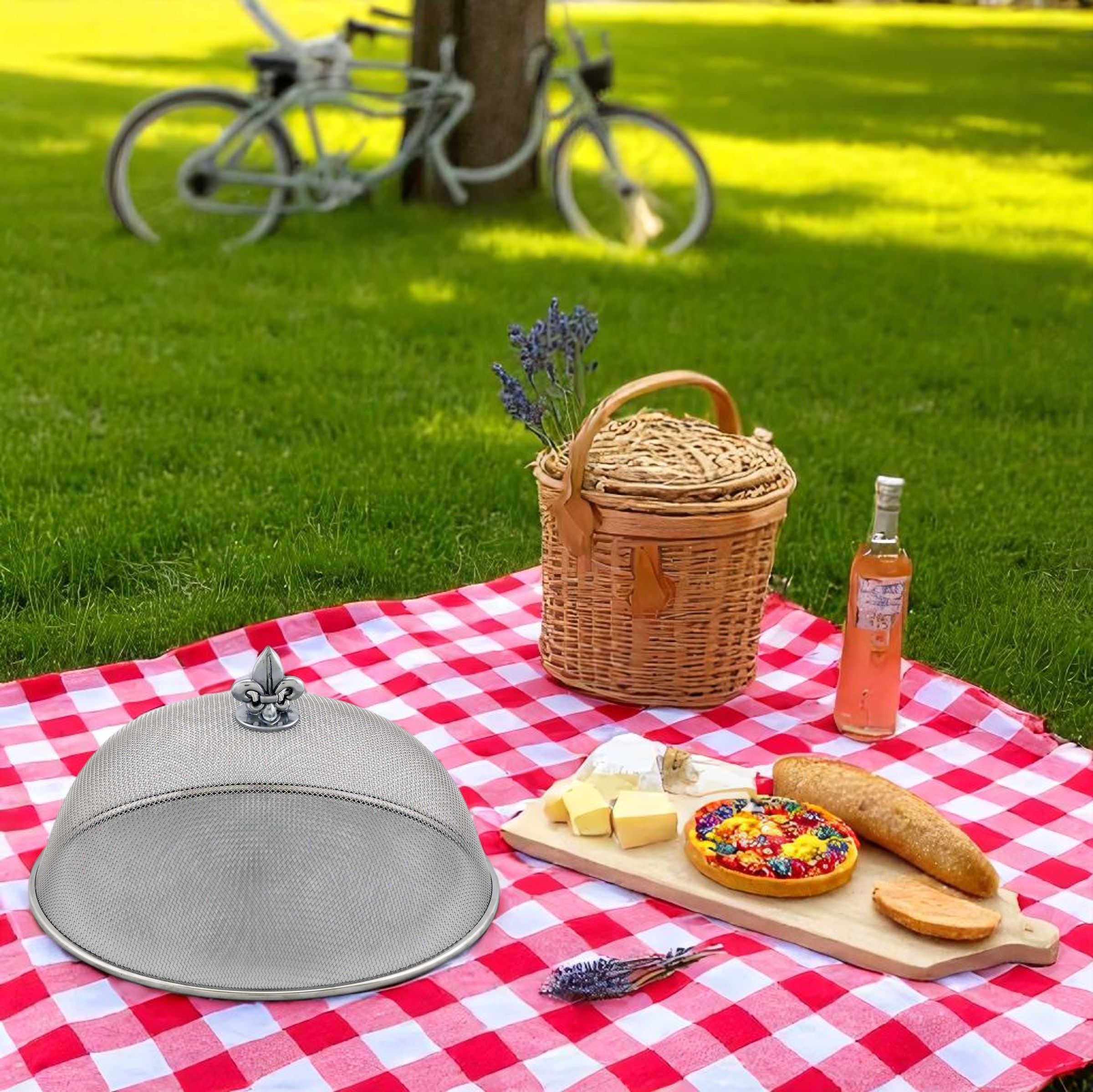 Fleur de Lis Stainless Mesh Picnic Cover