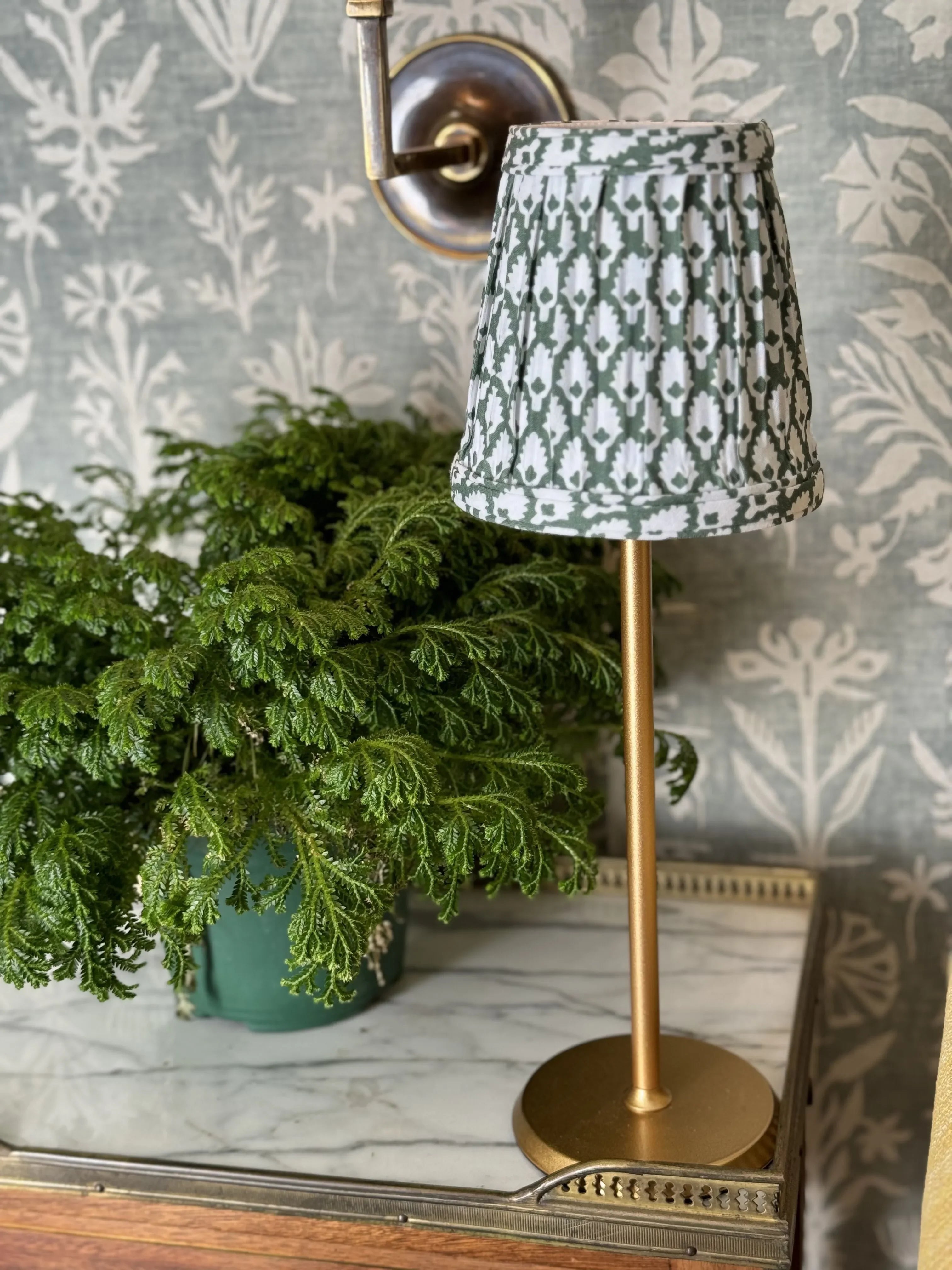 Small Fabric Shade Cover in 851 Green - The Mayfair Hall