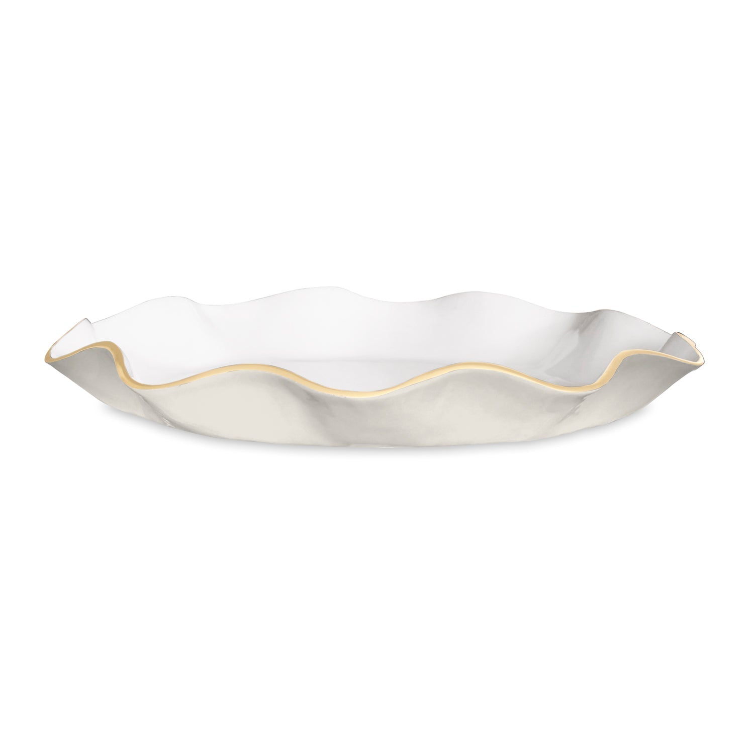 ENCANTO Carola  Large Round Platter (Cream and White)