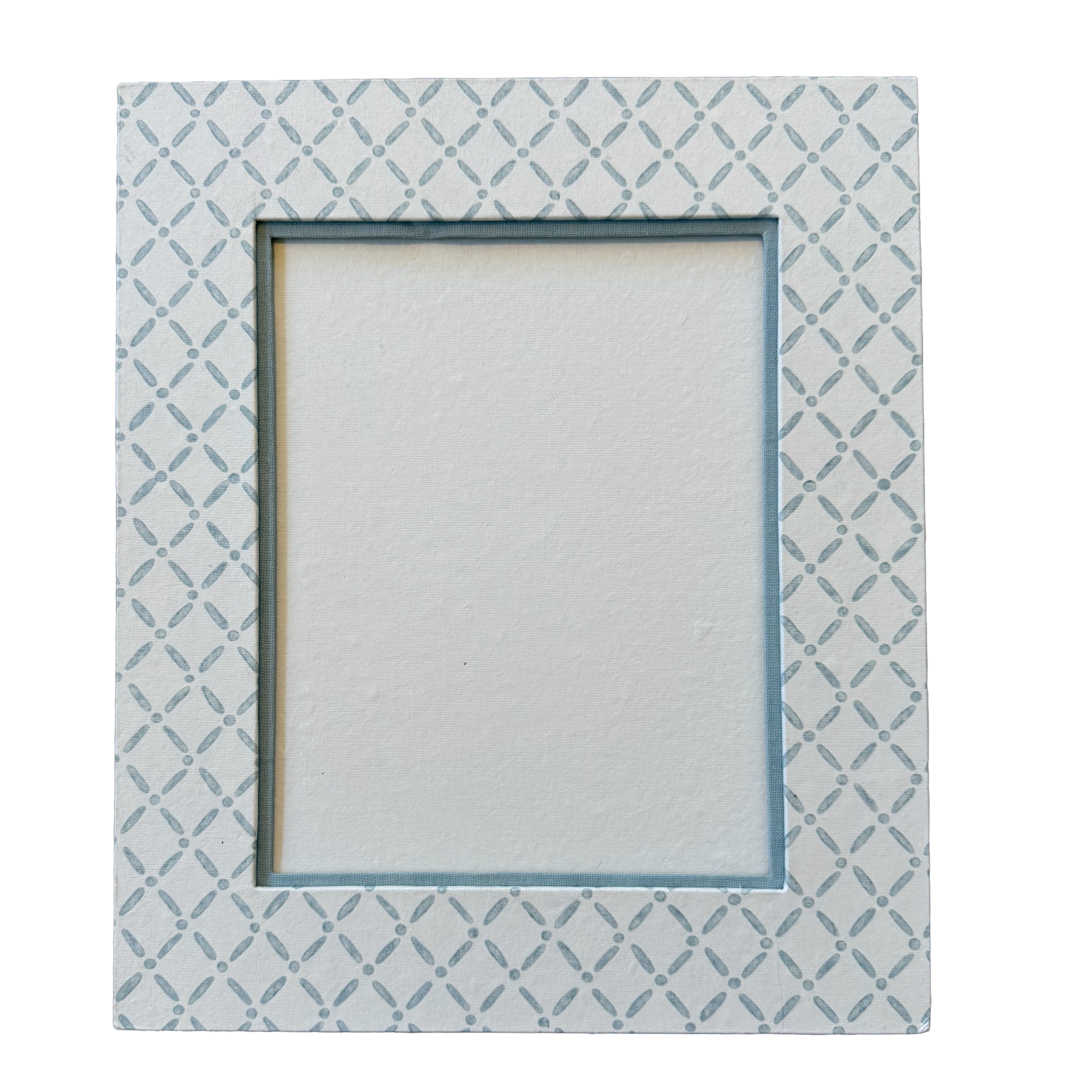 Block Printed Picture Frame – Croix Blue - 8x10