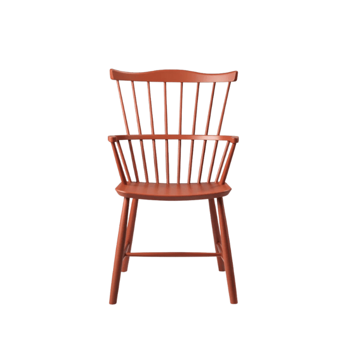 FDB Møbler J52B Chair, Brick Red Painted Beech