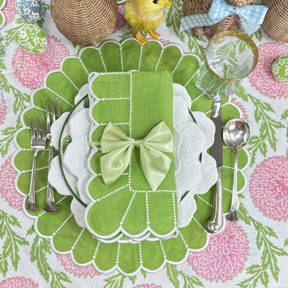 Studio Collection: Pippa Placemat - Green/White (Set of 4) - The Mayfair Hall