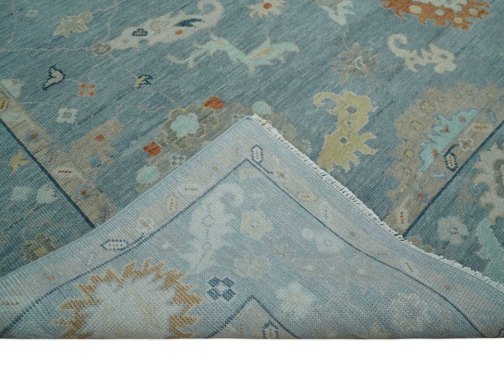 8x10, 9x12, 10x14 and 12x15 Hand Knotted Silver and Beige Traditional Persian Oushak Wool Rug | NT23 - The Rug Decor