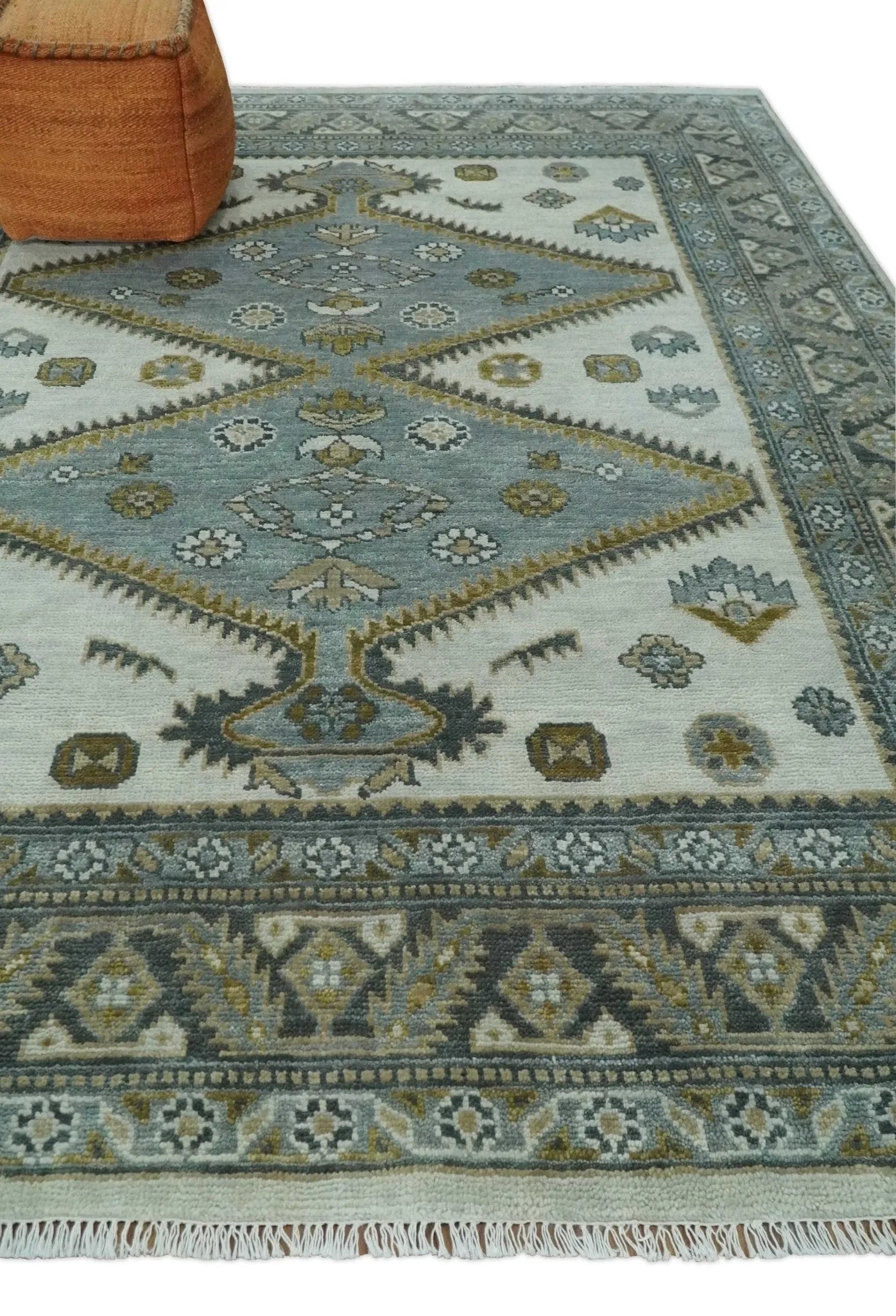 8x10 Ivory, Gray and Camel Oriental Traditional Persian Area Rug | TRDCP966810