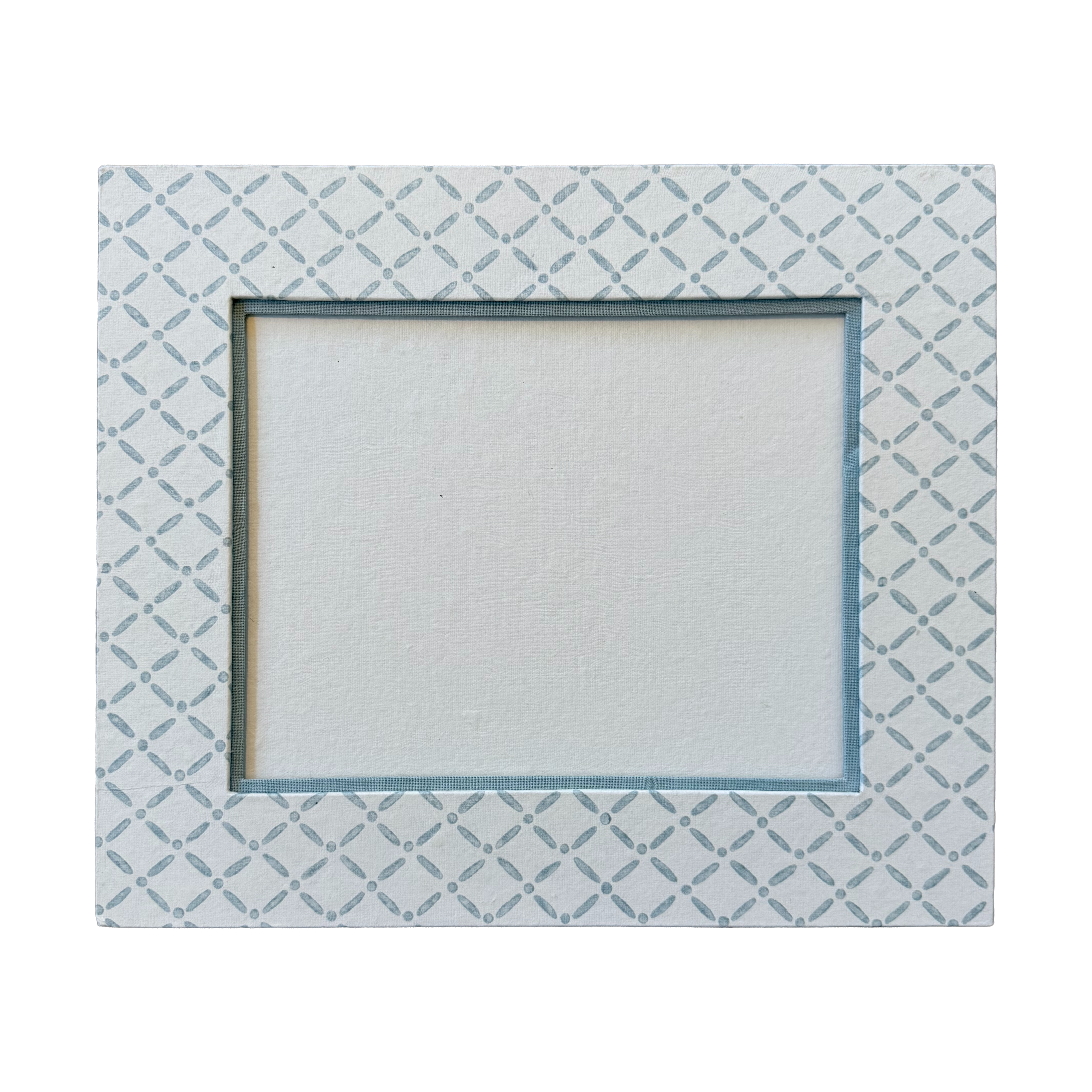 Block Printed Picture Frame – Croix Blue - 8x10