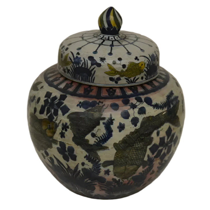 Chinese Ming Style Wucai Jar - The Mayfair Hall