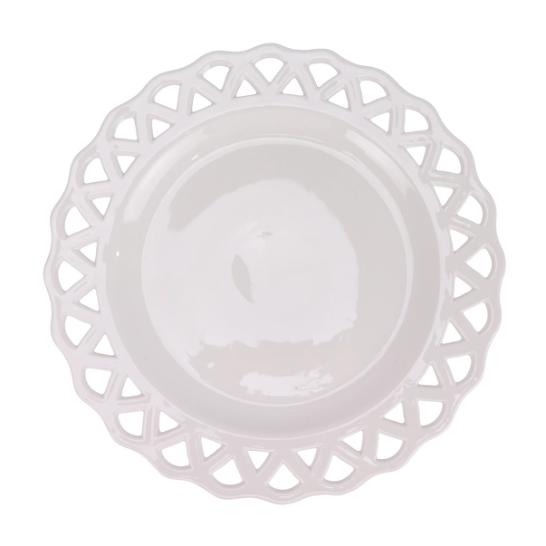 Beautiful Pierced White Scalloped 14" Charger - The Mayfair Hall