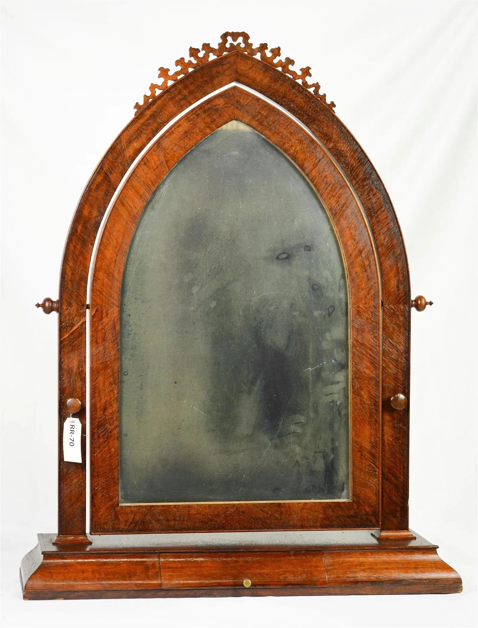 Large Victorian Gothic Mahogany Free Standing Mirror - The Mayfair Hall