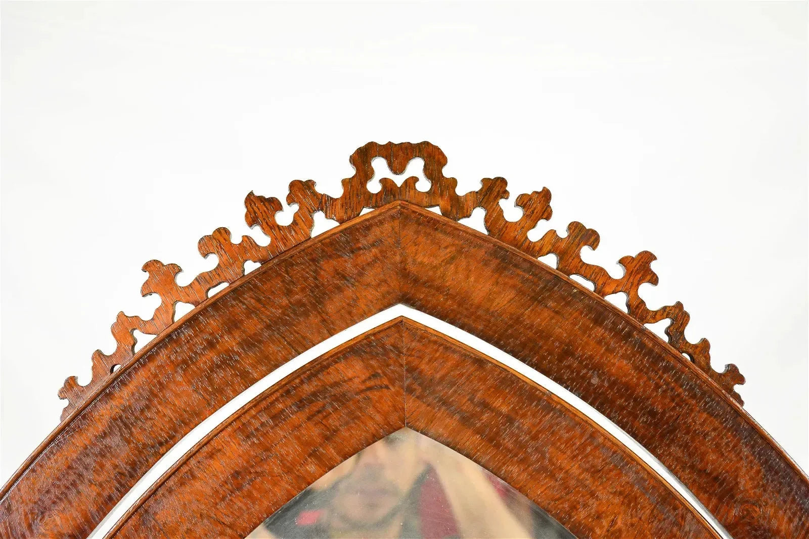 Large Victorian Gothic Mahogany Free Standing Mirror - The Mayfair Hall