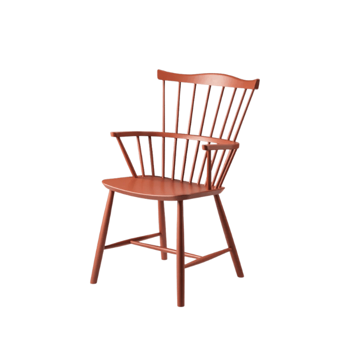 FDB Møbler J52B Chair, Brick Red Painted Beech