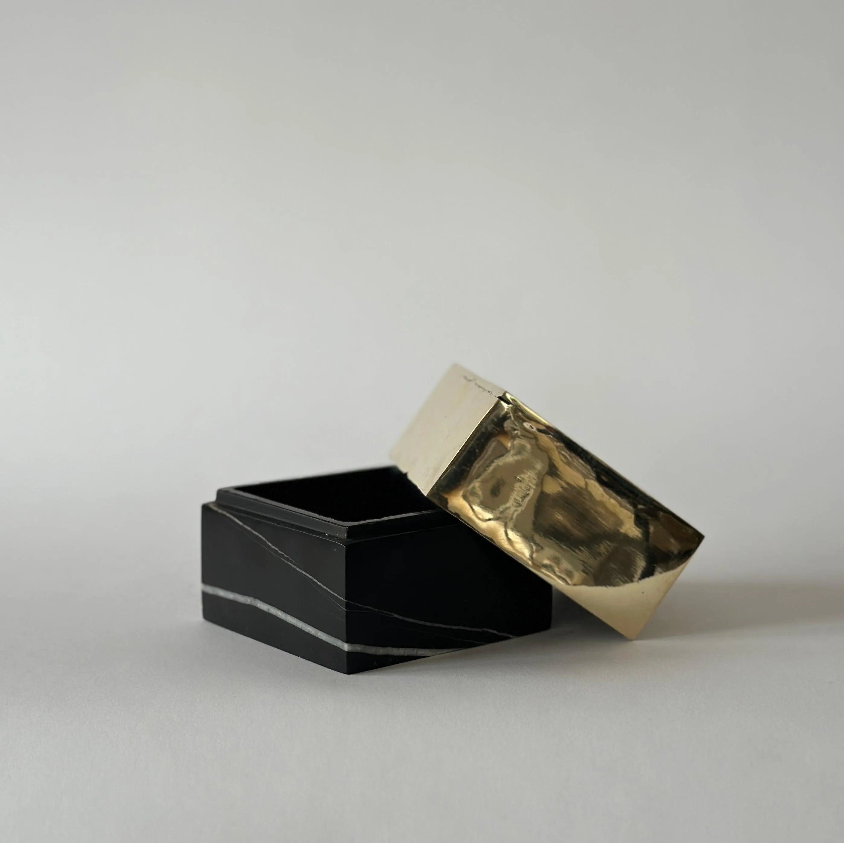 Anastasio Home 50/50 Box, Brass over Midnight Marble