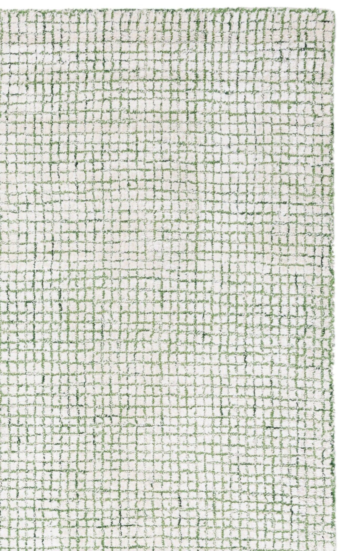 Abstract Modern Hand Tufted Area Rug in Ivory and Green