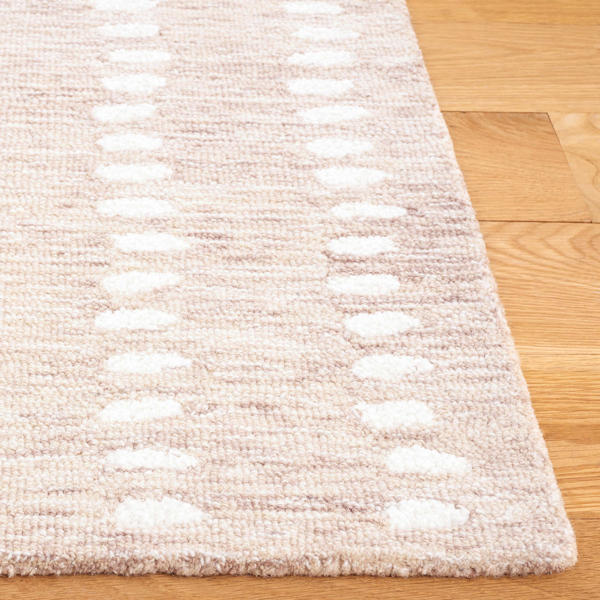Abstract Modern Hand Tufted Area Rug in Beige and Ivory